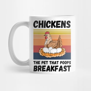 Chickens The Pet That Poops Breakfast, Funny Chicken Mug